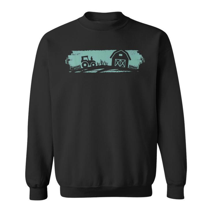 Retro Farmer Vintage Farm Barn Tractor Farming Sweatshirt