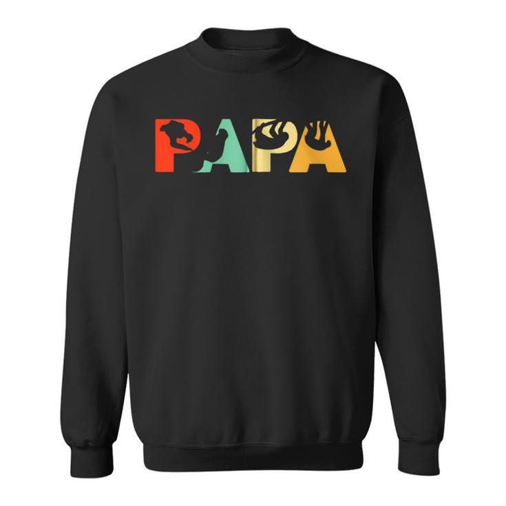 Retro Faultier Papa Lustiger Papa Faultieratertag Kapuzenjacke Sweatshirt