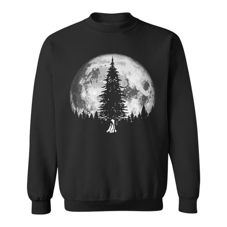 Retro Full Moon & Minimalist Pine Tree Vintage Graphic Sweatshirt