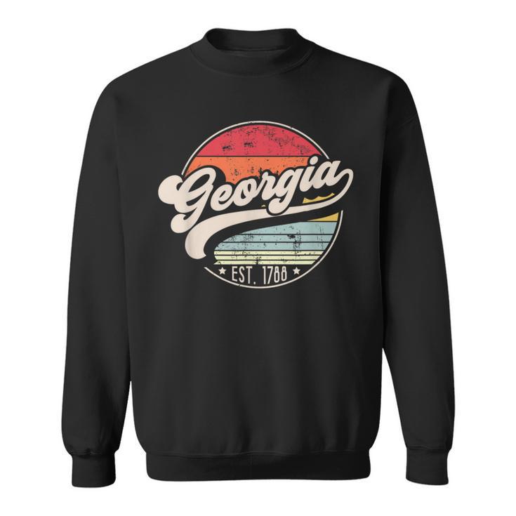 Retro Georgia Home State Ga Cool 70S Style Sunset Sweatshirt