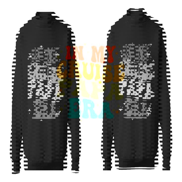 Retro Groovy In My Cruise Papa Era Cruise Father's Day Sweatshirt