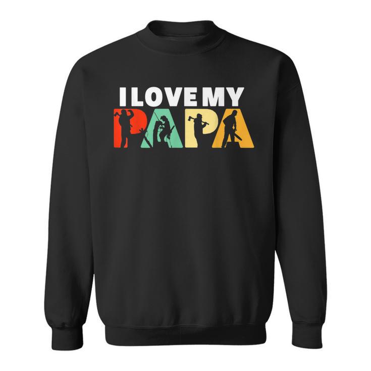 Retro Ich Liebe Meinen Papa Holzfälleraterater Sweatshirt