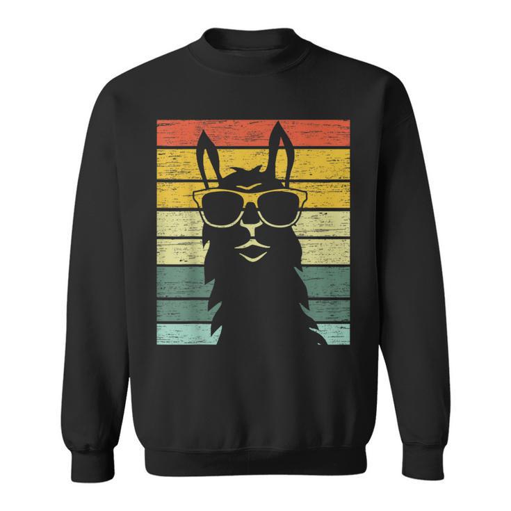 Retro Lama Alpaca With Sunglasses Used Look Vintage Sweatshirt