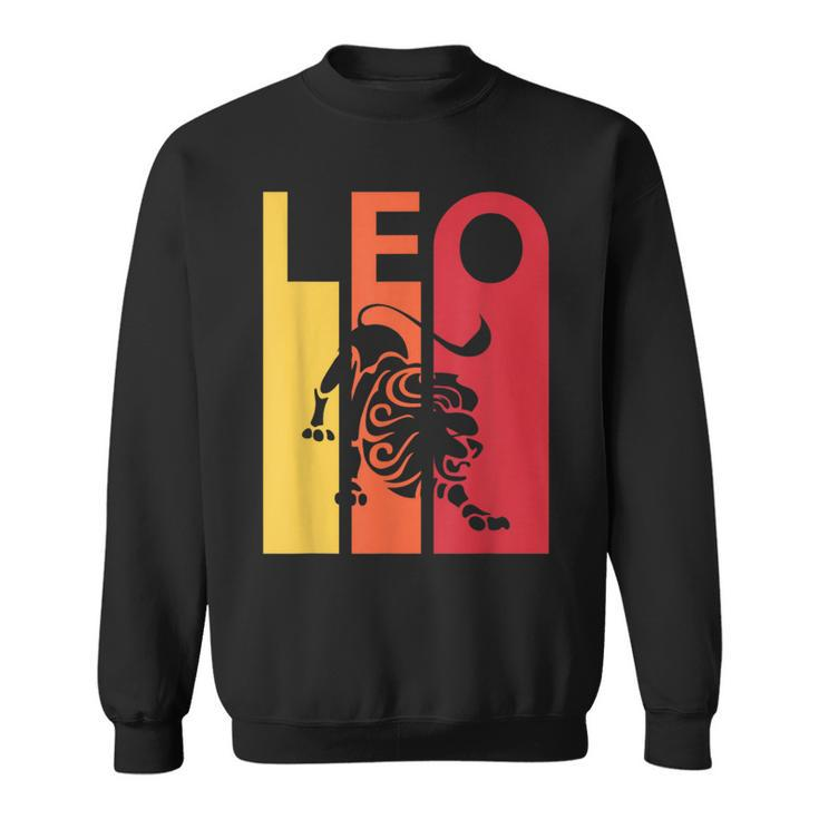 Retro Leo Zodiac Sign July August Birthday Vintage Leo Sweatshirt