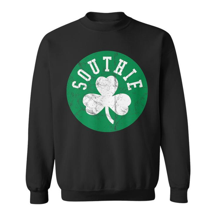 Retro Look Southie Irish St Patrick's Day Distressed Sweatshirt