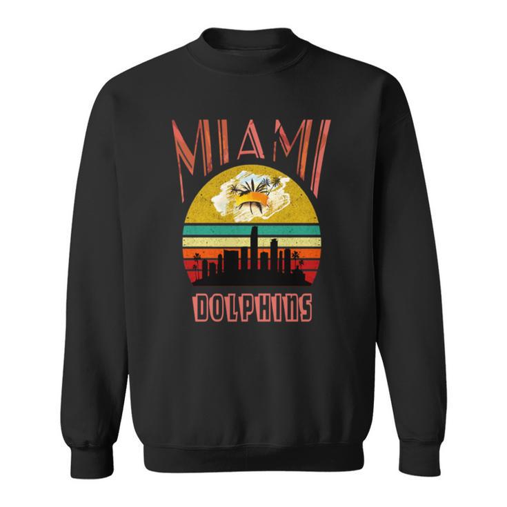 Retro Miami Vintage Dolphin Miami Area Dolphin Sweatshirt