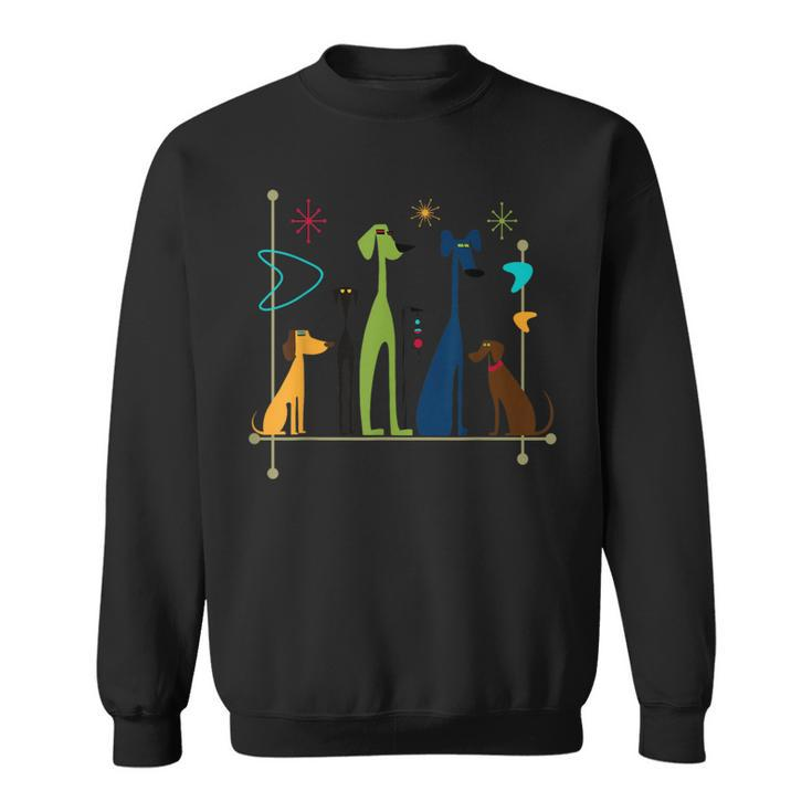 Retro Mid-Century Modern Dogs 50S 60S Style Sweatshirt