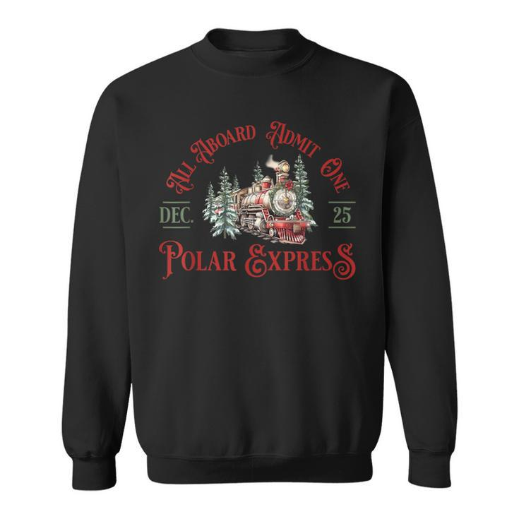 Retro North Pole Polar Express All Abroad Family Matching Sweatshirt