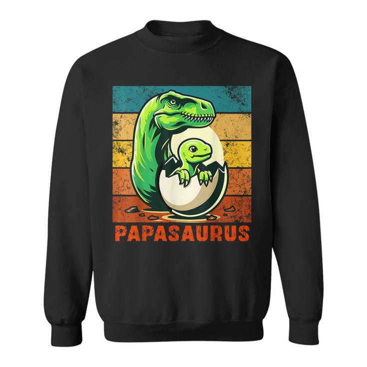 Retro Papasaurus Father's Day Best Dad T-Rex Papa Dinosaur Sweatshirt