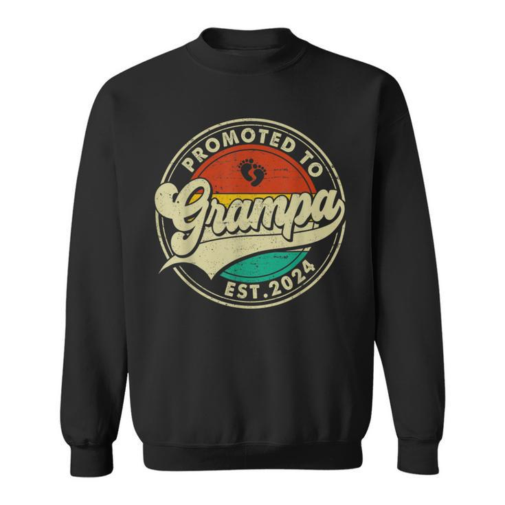 Retro Promoted To Grampa 2024 Family Father's Day Sweatshirt