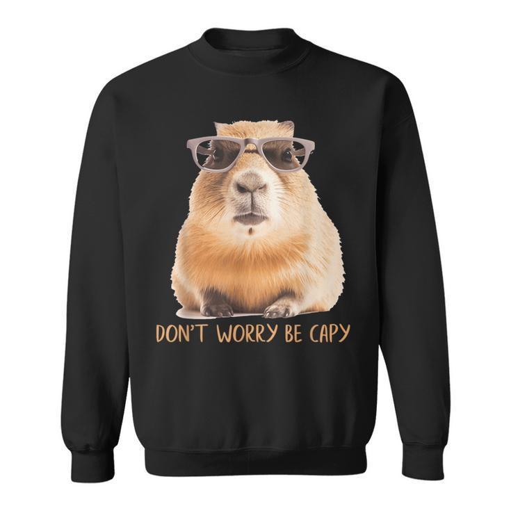 Retro Rodent Capybara Dont Worry Be Capy Sweatshirt