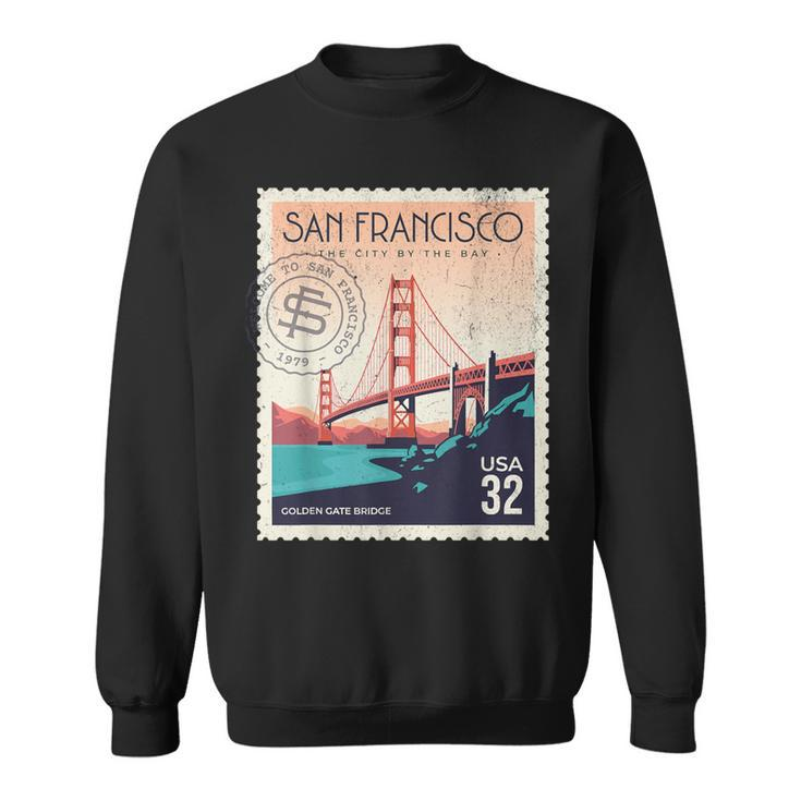 Retro San Francisco Golden Gate Bridge Sf Traveler Sweatshirt