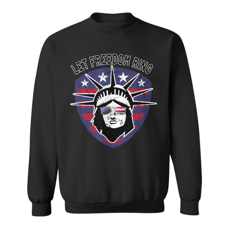 Retro Statue Of Liberty Usa Sunglasses Let Freedom Ring Sweatshirt