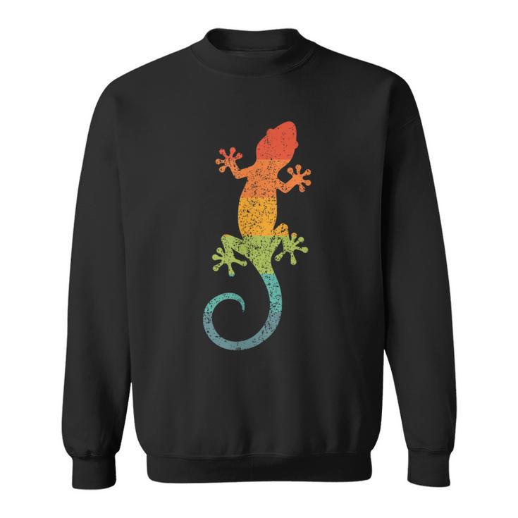 Retro Striped Gecko Cute Gecko Silhouette Vintage Children's Sweatshirt