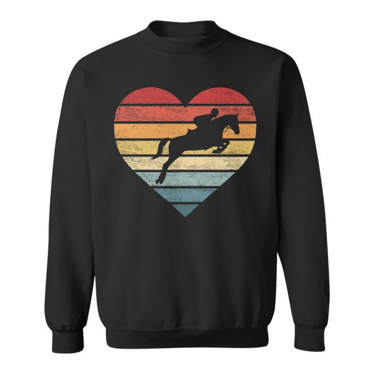 Retro Sunset Horse Lover Rider Equestrian Horseman Sweatshirt