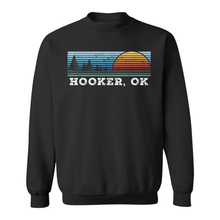 Retro Sunset Stripes Hooker Oklahoma Sweatshirt