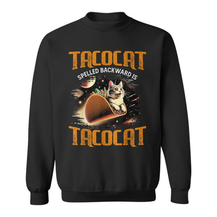 Retro Tacocat Spelled Backward Is Tacocat Cat Sweatshirt