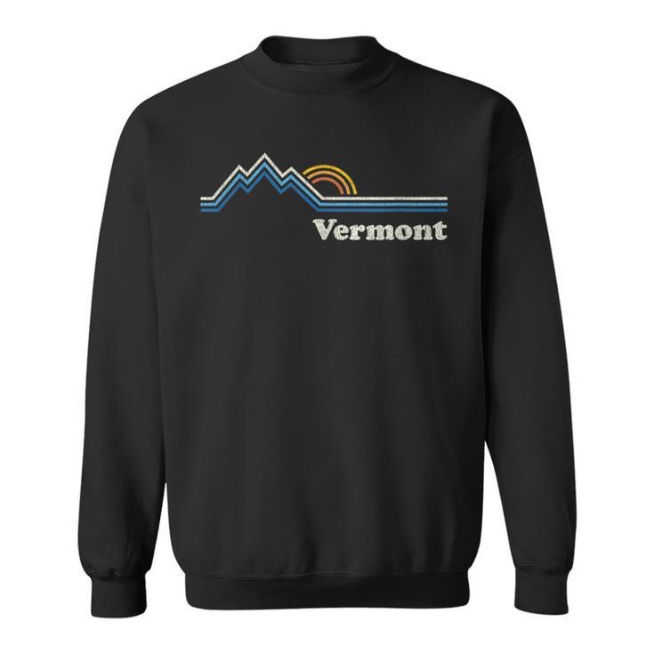 Retro Vermont T Vintage Sunrise Mountains Sweatshirt