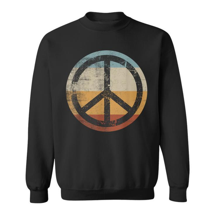 Retro Vintage Distressed Peace Sign Sweatshirt
