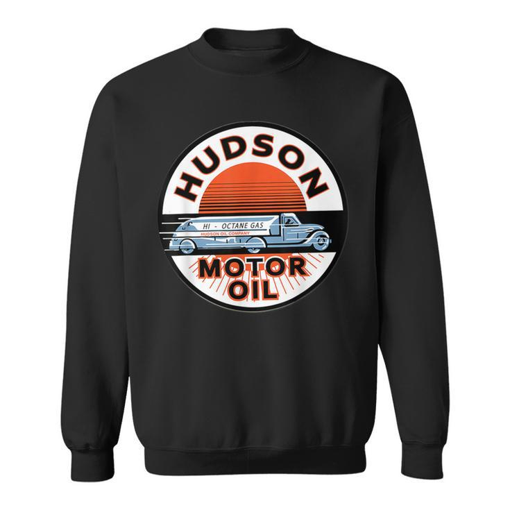 Retro Vintage Gas Station Hudson Motor Oil Car Bikes Garage Sweatshirt