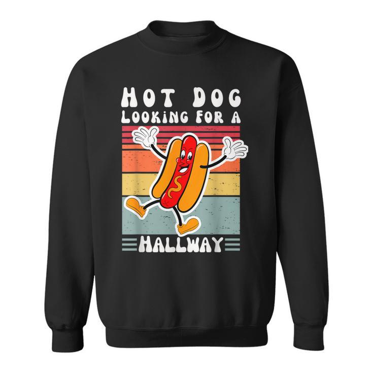 Retro Vintage Hot Dog Looking For A Hallway Sweatshirt