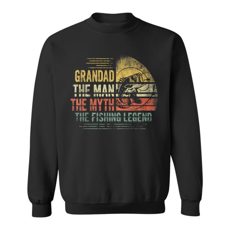 Retro Vintage Reel Cool Grandad Fishing Father's Day Fisher Sweatshirt