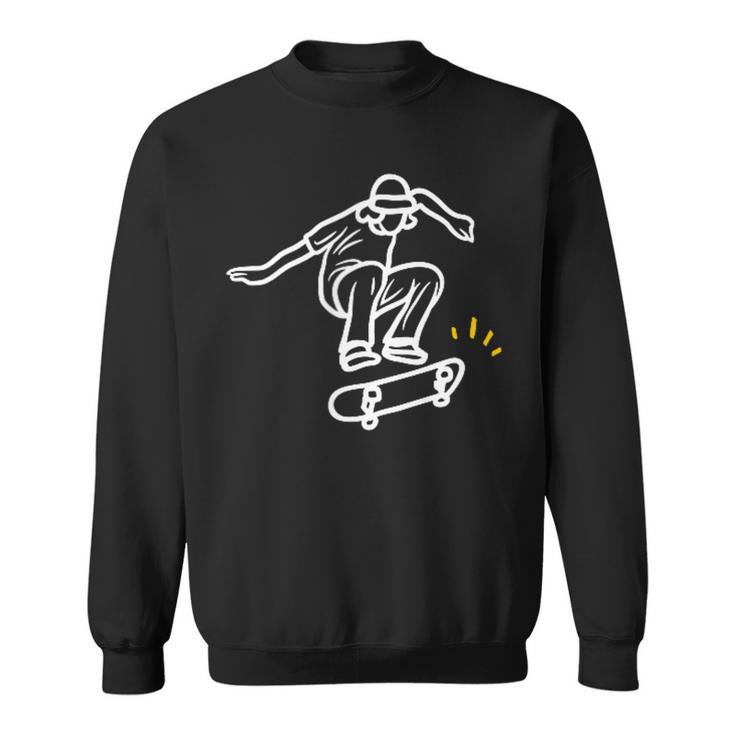 Retro Vintage Skateboard Minimalist Simple Sweatshirt