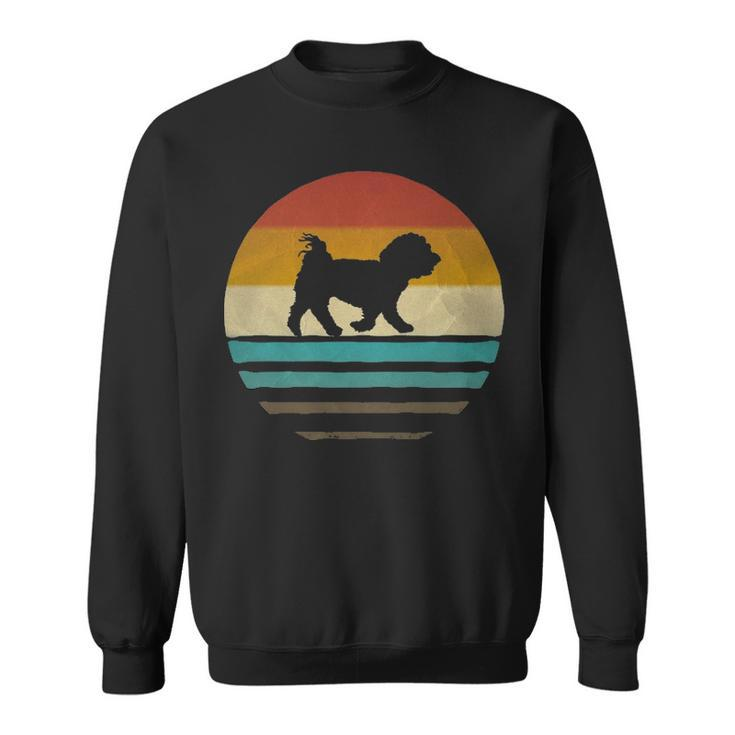 Retro Vintage Sunset Maltese Dog Breed Silhouette Gif Sweatshirt