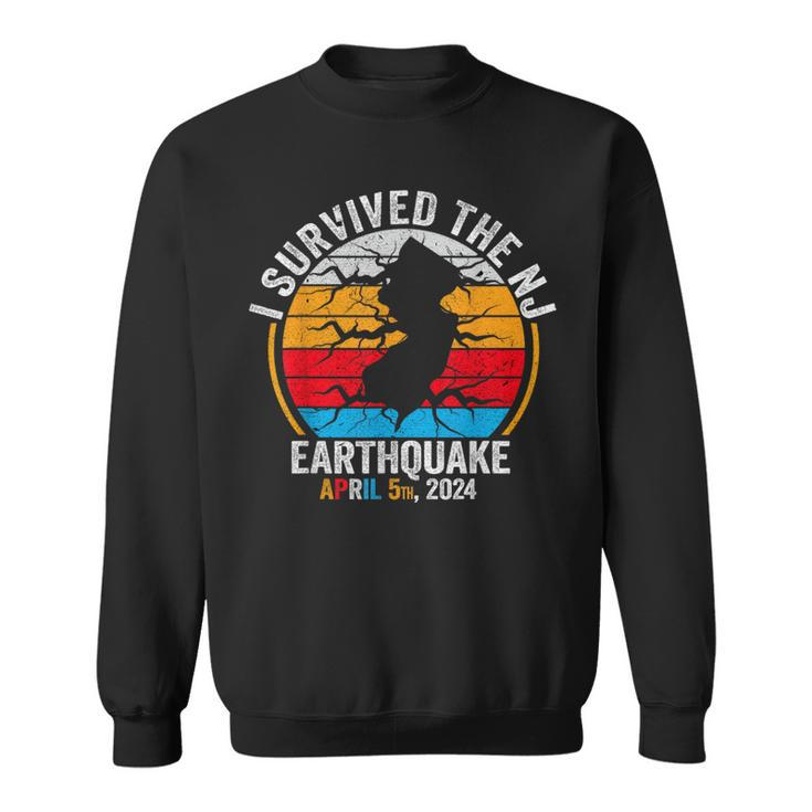Retro Vintage I Survived The Nj Earthquake Sweatshirt