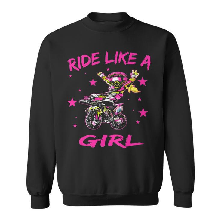 Ride Like A Girl Cute Dirt Bike Motocross Sweatshirt