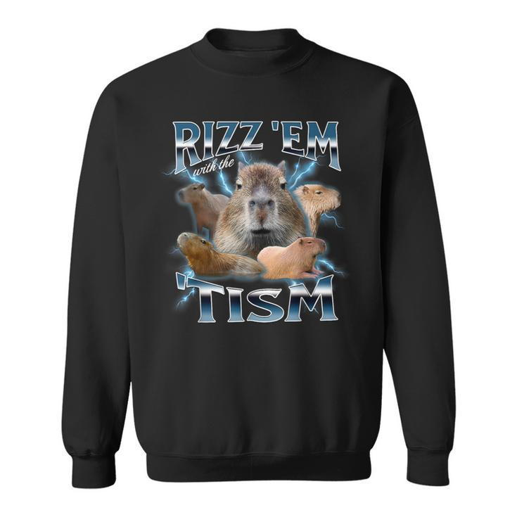 Rizz 'Em With The 'Tism Autism Awareness Meme Capybara Sweatshirt