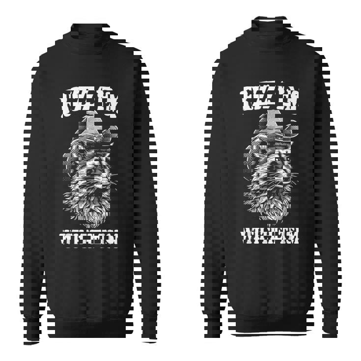 Rizz Em With The Tism Raccoon Meme Sweatshirt
