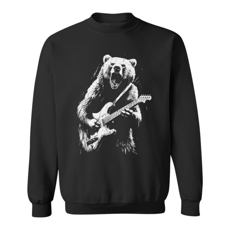 Rock Bear Playing Guitar Guitar Bear Music Sweatshirt