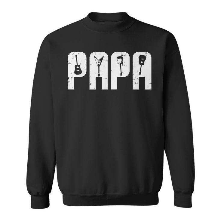 Rocker Papa Guitars Electric Acoustic Bass Dad Daddy Men Sweatshirt