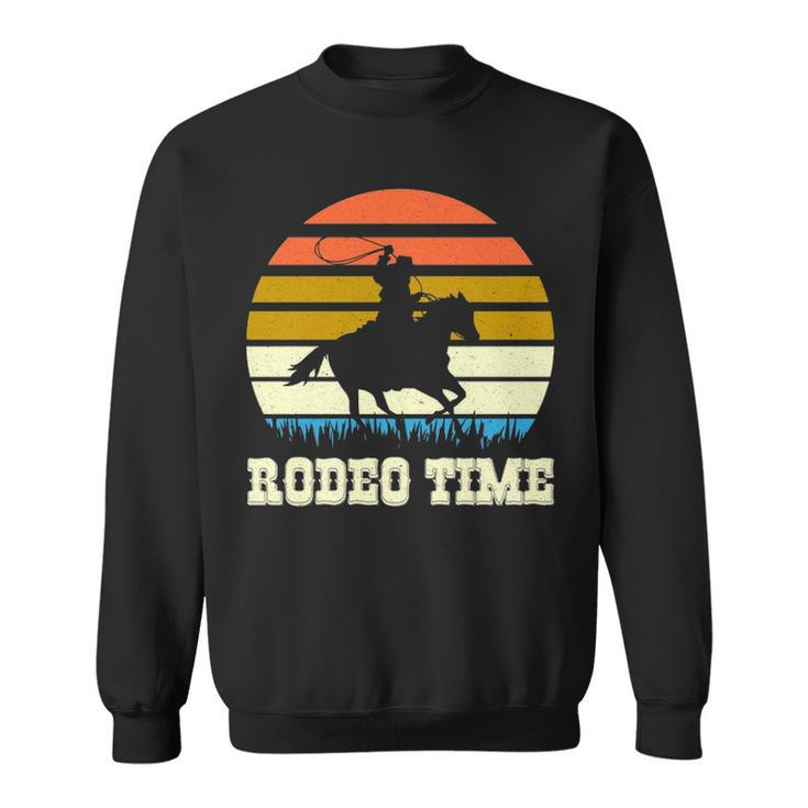 Rodeo Time Vintage Rodeo Time Cowboy Horse Retro Sunset Sweatshirt