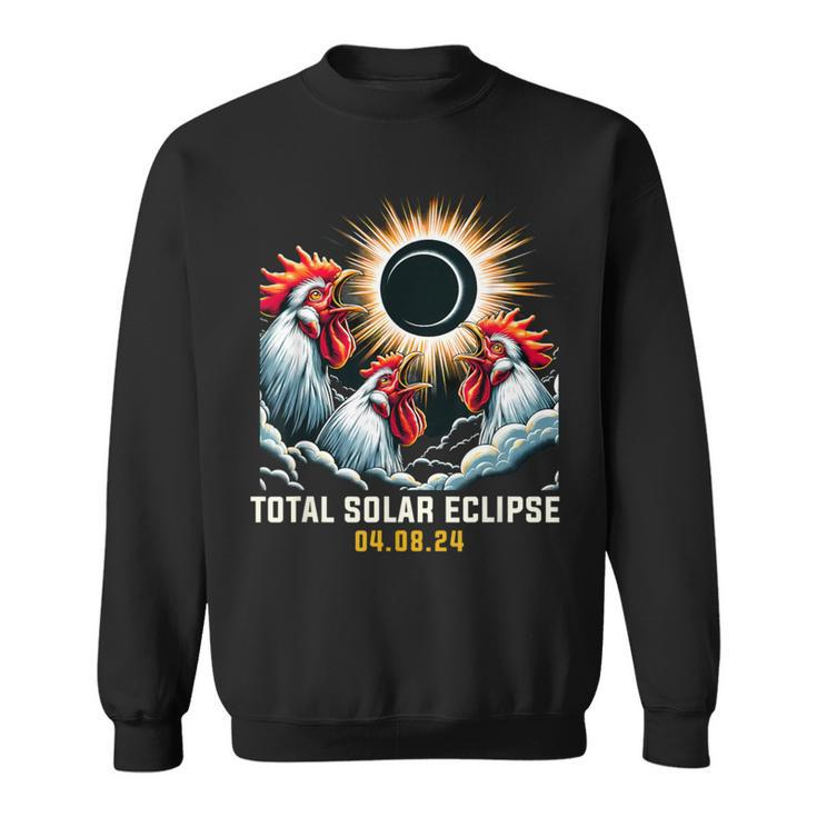 Rooster Howling At Solar Eclipse Sweatshirt