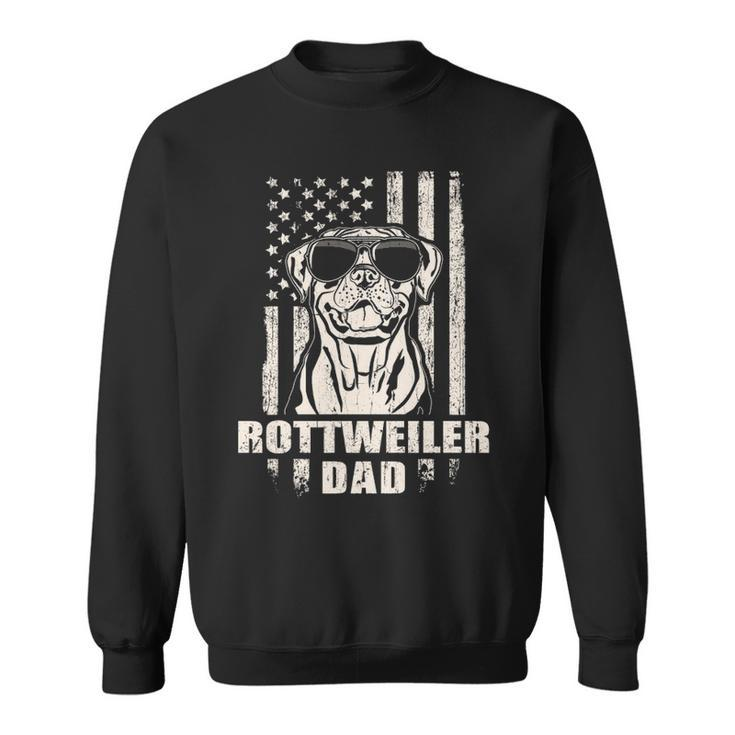 Rottweiler Dad Cool Vintage Retro Proud American Sweatshirt