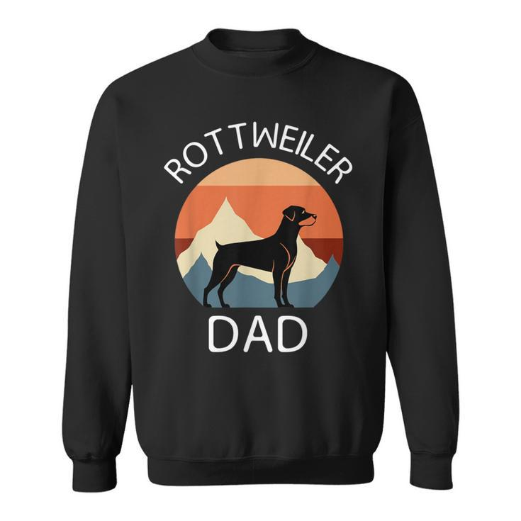Rottweiler Dog Fathers Day Vintage Pet Rottie Dad Graphic Sweatshirt