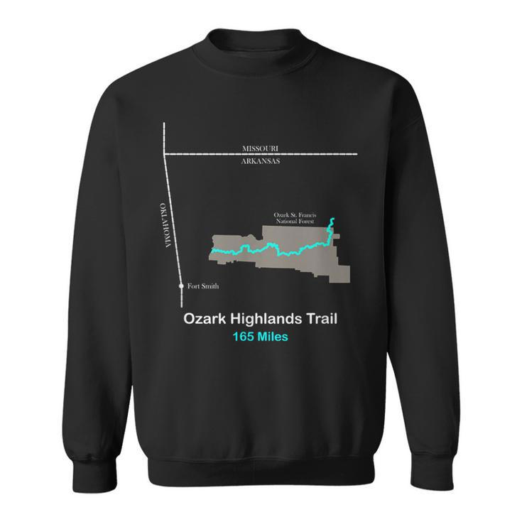 Route Map Of The Ozark Highlands Trail Sweatshirt