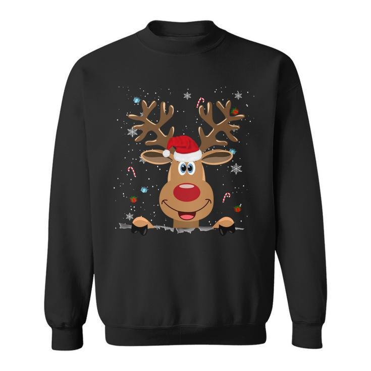 Rudolph Red Nose Reindeer Santa Christmas Sweatshirt