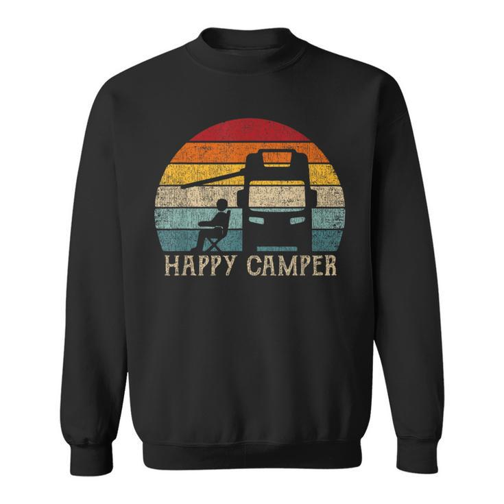 Rv Camping 70S 80S Retro Happy Camper Sweatshirt