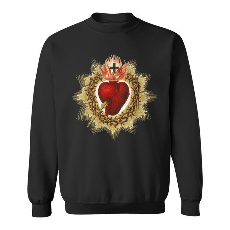 Sacred Heart Of Jesus Christ Catholic Blessing Vintage Sweatshirt