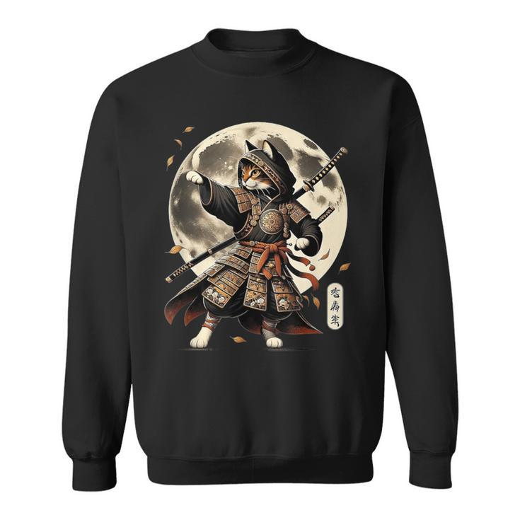Samurai Cat Ninja Aesthetic Japanese Katana Tokyo Culture Sweatshirt