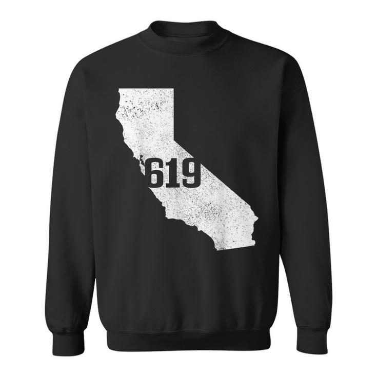 San Diego 619 Area Code California State Map Pride Vintage Sweatshirt