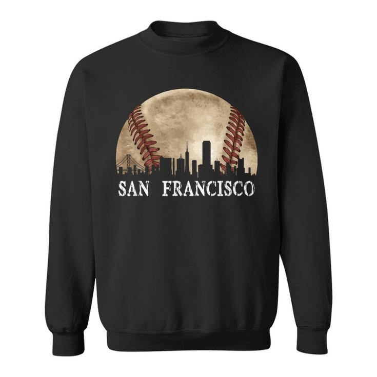 San Francisco Skyline City Vintage Baseball Lover Sweatshirt