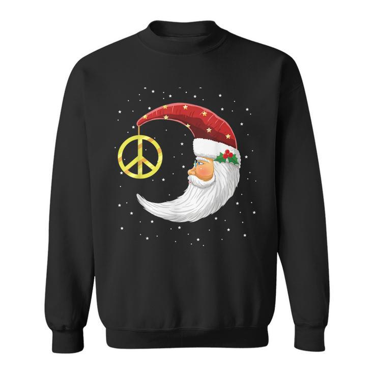 Santa Clause Moon And Star Peace Sign Christmas Dream Sweatshirt