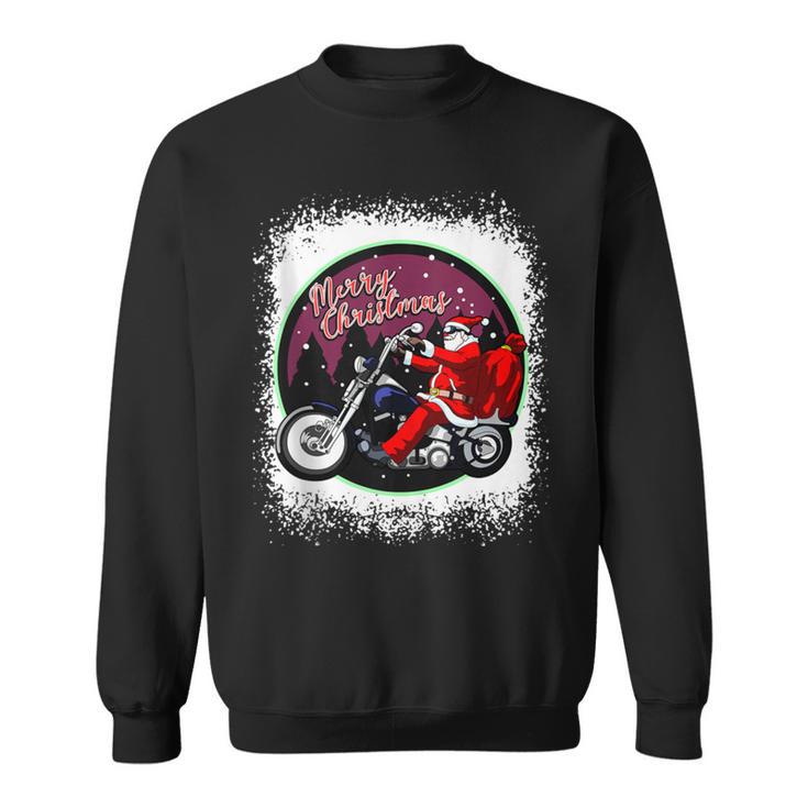 Santa On Motorcycle Christmas Rider Xmas Sweatshirt