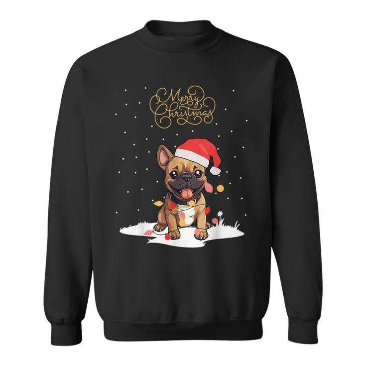 Santa Xmas Frenchie Merry Christmas French Bulldog Puppy Sweatshirt