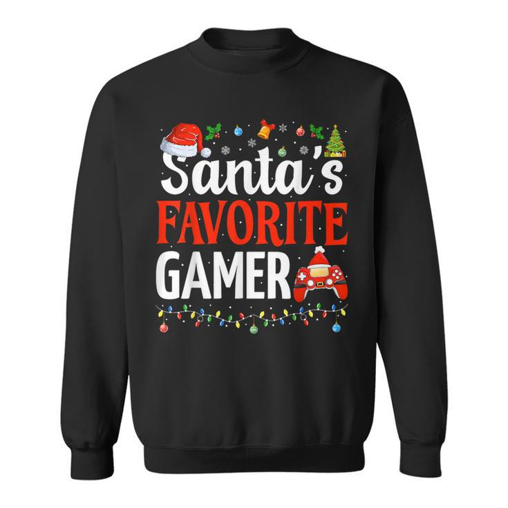 Santa's Favorite Gamer Christmas Gaming Xmas Gamer Sweatshirt