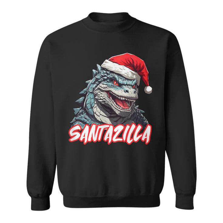 Santazilla Japanese Monster Kaiju Christmas Sweatshirt